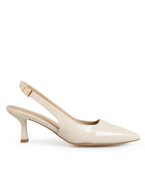Zapatilla Latte Charol Slingback 11121
