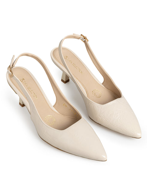 Zapatilla Latte Charol Slingback 11121