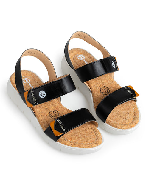 Sandalia Confort Tiras Negras 11472