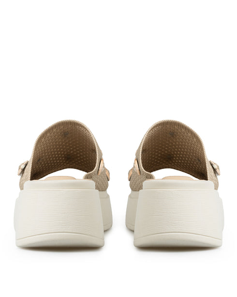 Sandalia Beige Malla Cristales 1251R