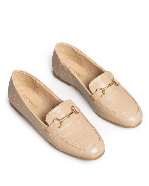 Mocasín Nude Croc Herraje 14018