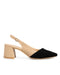 Zapatilla Nude Slingback Punta Negra 15008