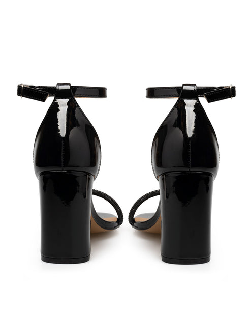 Sandalia Negra Charol Ankle Strap 15205 negro