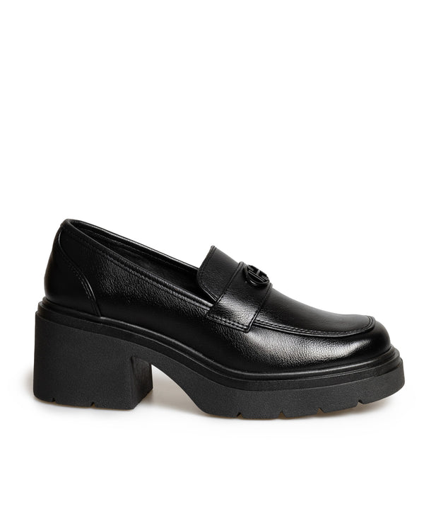 Zapato Negro Chunky Tipo Mocasín 16901