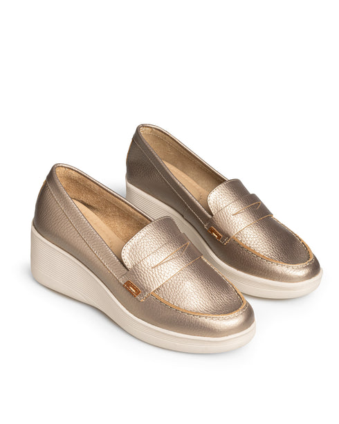 Zapato Oro Confort Suela Cuña 17054