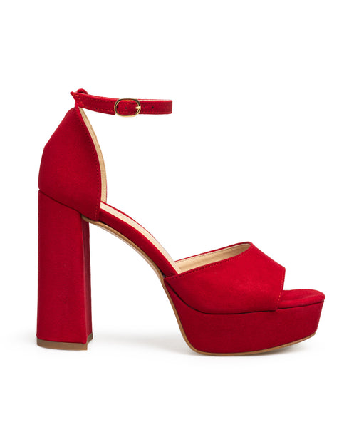 Sandalia Plataforma Roja Ankle Strap 17341