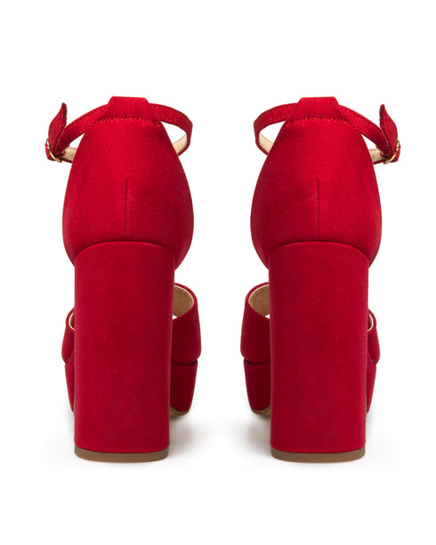 Sandalia Plataforma Roja Ankle Strap 17341