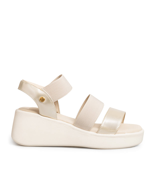 Sandalia Plataforma Confort Beige Perla 18551