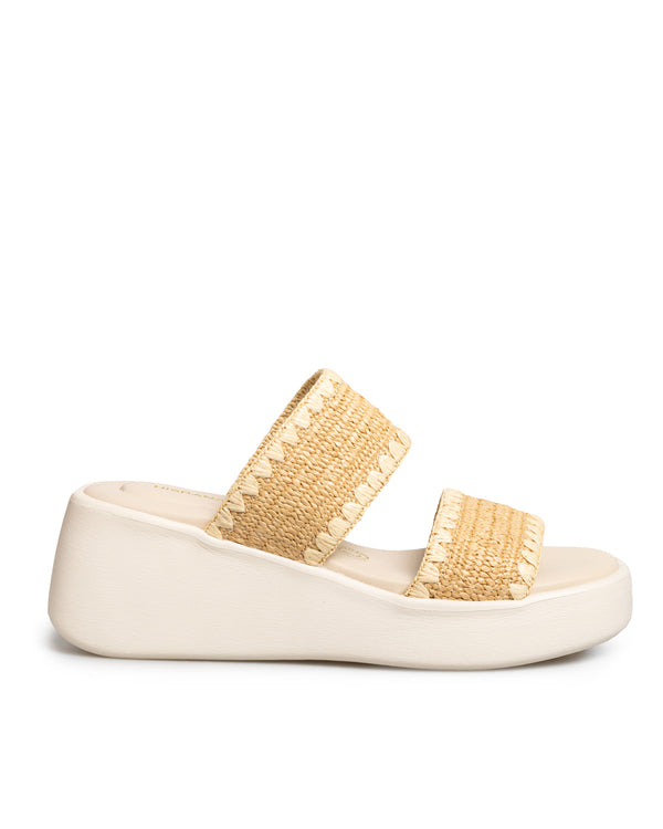 Sandalia Confort Beige Yute Doble Tira 18552