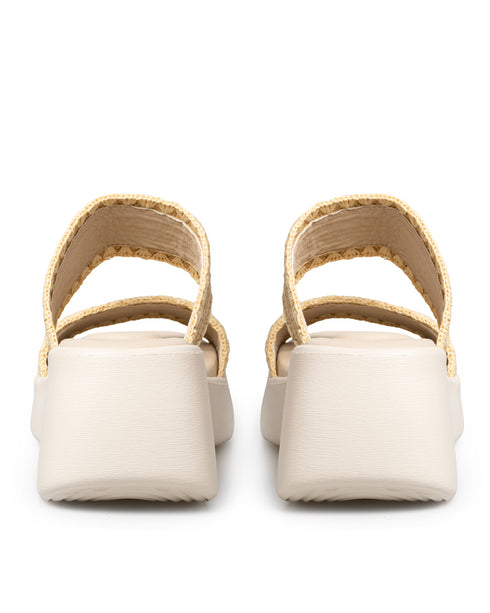 Sandalia Confort Beige Yute Doble Tira 18552