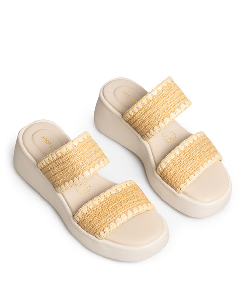 Sandalia Confort Beige Yute Doble Tira 18552