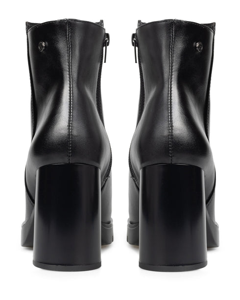 Botín Negro Liso Tacón Cuadrado 18601