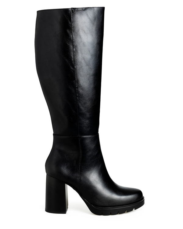 Bota Negra Larga Tacón Cuadrado 18603