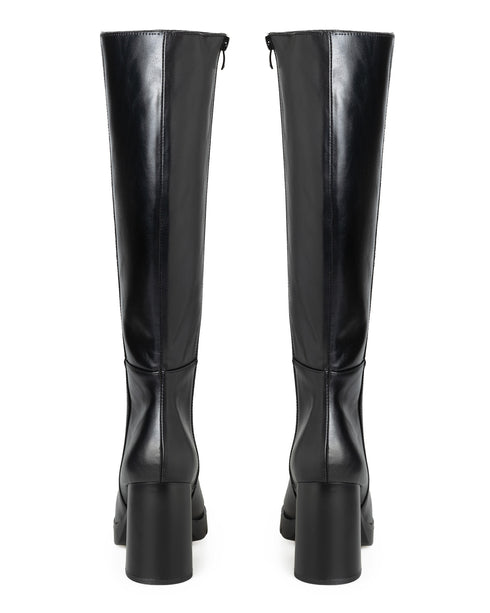 Bota Negra Larga Tacón Cuadrado 18603