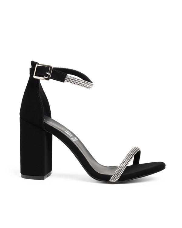 Sandalia Negra Glitter Strip 922R