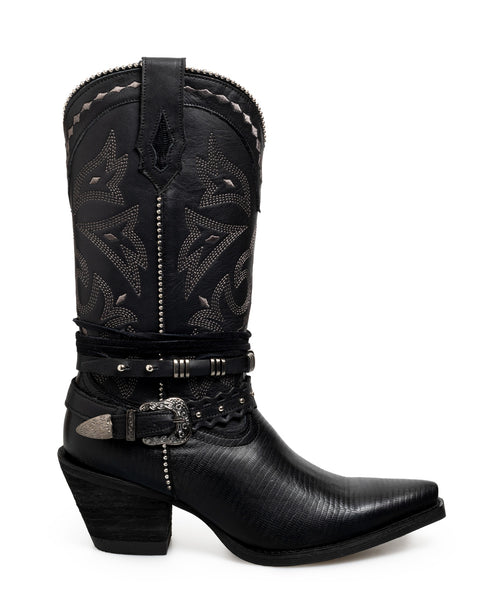 Bota Vaquera Negra Hebilla 20022