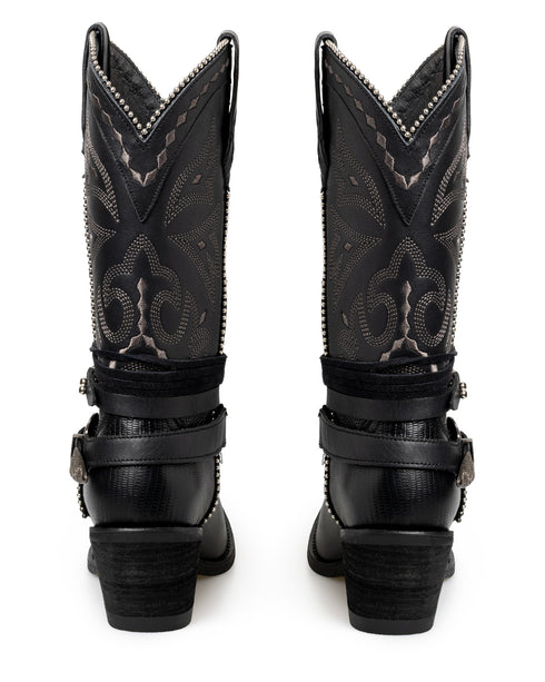 Bota Vaquera Negra Hebilla 20022