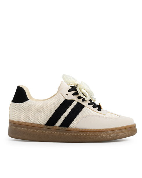 Tenis Latte Moño Tiras Negras 203WC