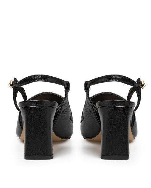 Zapatilla Negra Picuda Slingback 20716