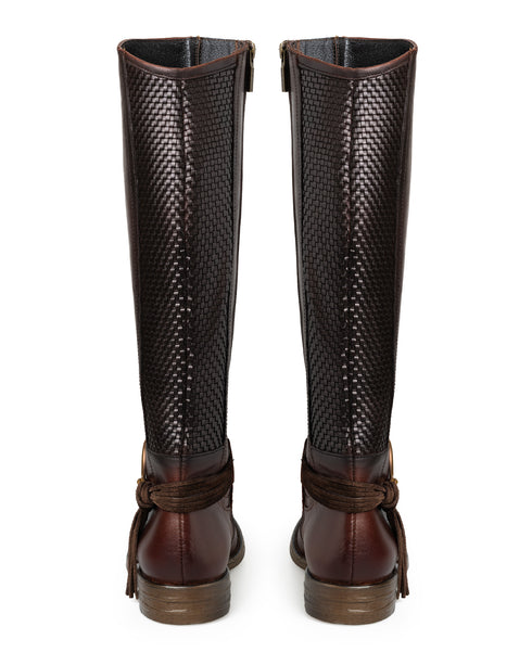 Bota Campera Larga Café Tiras 20964