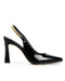 Zapatilla Negra Slingback Eslabones Oro 21327