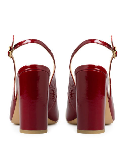 Zapatilla Roja Slingback Tira Contraste 21905