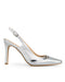 Zapatilla Plata Slingback Tira Herraje 22004