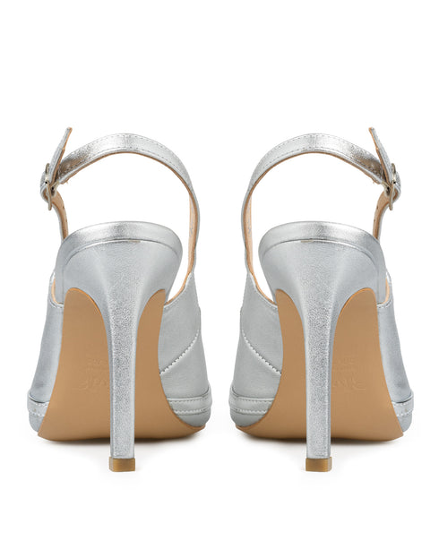 Zapatilla Plata Slingback Tira Herraje 22004