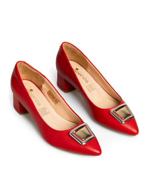 Zapatilla Roja Picuda Hebilla 23702
