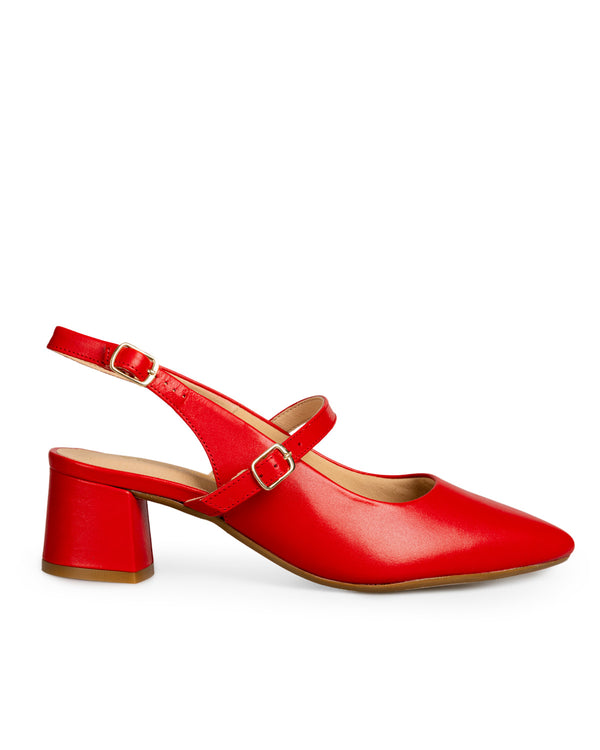 Zapatilla Roja Slingback Con Correa 23704
