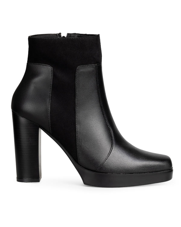 Botín Negro Con Tacón 26201