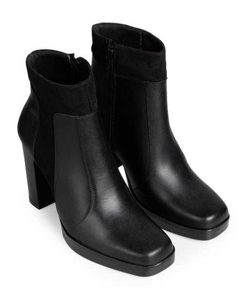 Botín Negro Con Tacón 26201