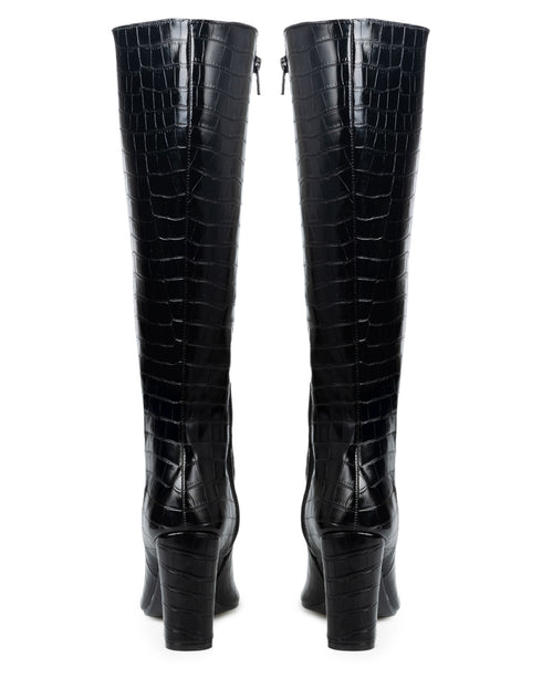 Bota Negra Croco Punta Picuda 26402