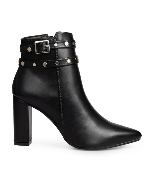 Botín Negro Picudo Tira Estoperoles 26413