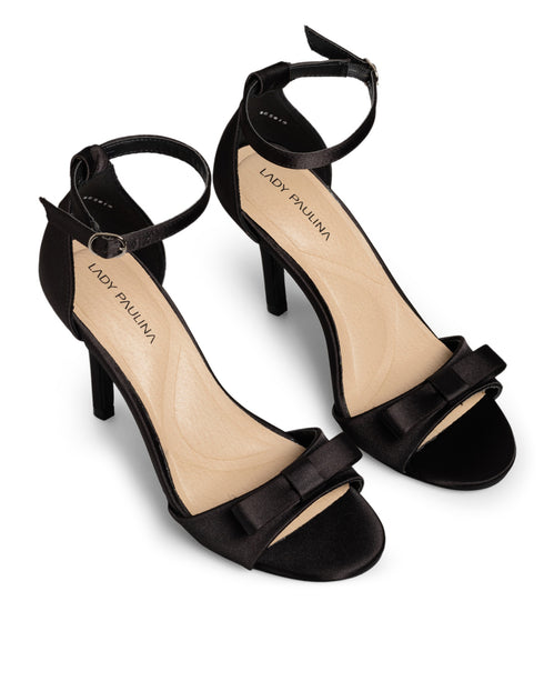 Graceful Charm – Sandalia Negra Ankle Strap 28914