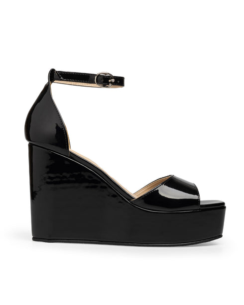 Plataforma Cuña Negra Ankle Strap 34002