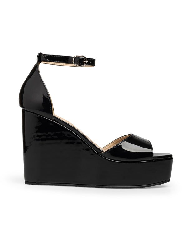 Plataforma Cuña Negra Ankle Strap 34002