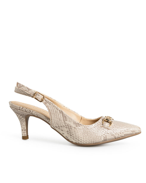 Zapatilla Slingback Beige Víbora 35504
