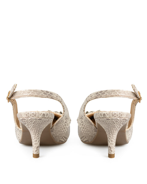 Zapatilla Slingback Beige Víbora 35504