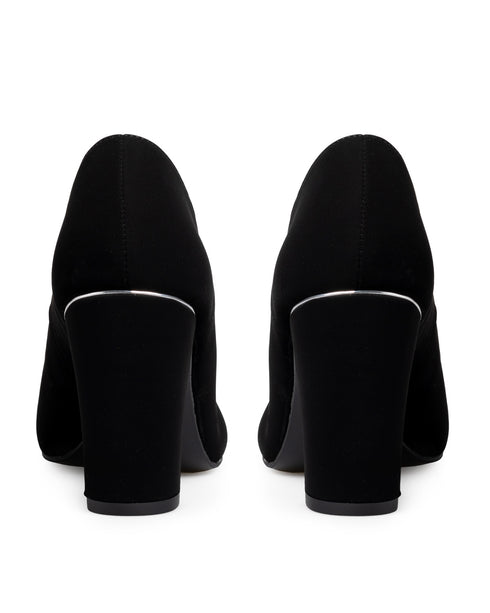 Zapatilla Negra Tacón Grueso 35701