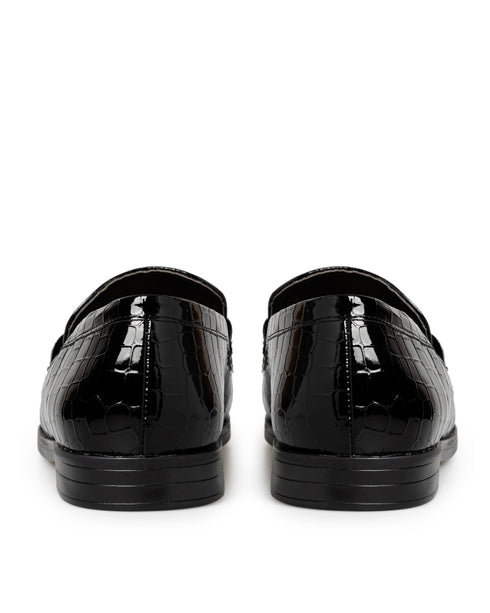 Mocasín Negro Croc Herraje 37105
