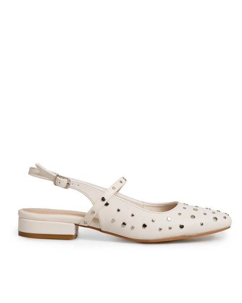 Zapatilla Flat Latte Slingback Estoperoles 38902