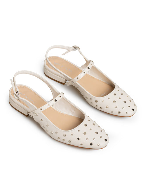 Zapatilla Flat Latte Slingback Estoperoles 38902
