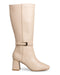 Bota Beige Con Correa Punta Cuadrada 39702