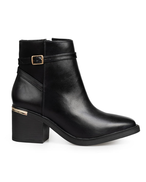 Botín Negro Tira Oro 39901