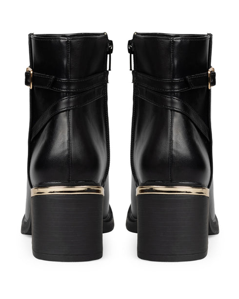 Botín Negro Tira Oro 39901