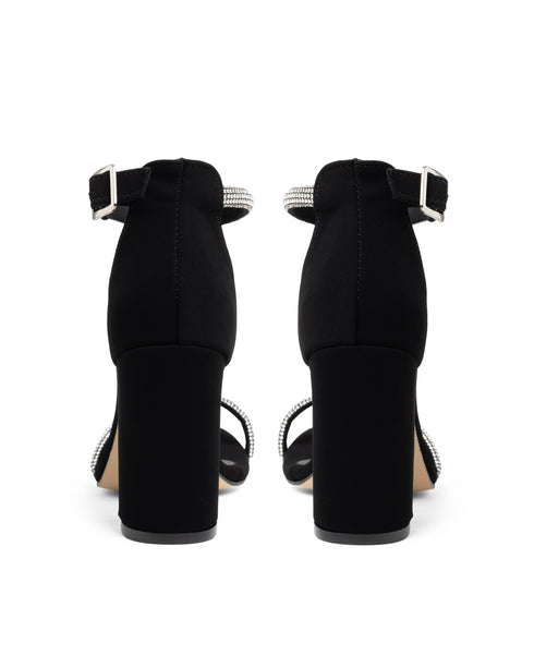 Sandalia Negra Glitter Strip 922R
