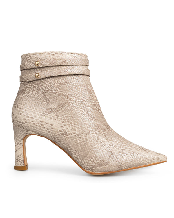 Botín Beige Víbora Punta Picuda 40101