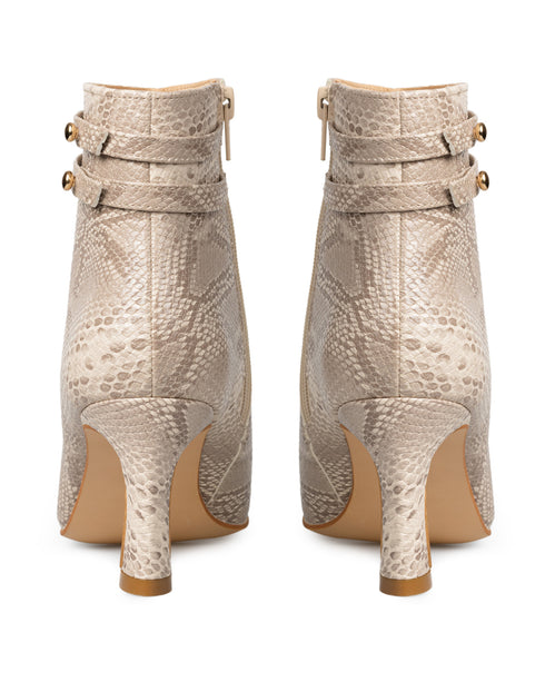 Botín Beige Víbora Punta Picuda 40101