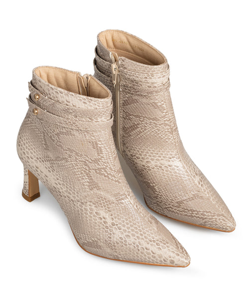 Botín Beige Víbora Punta Picuda 40101